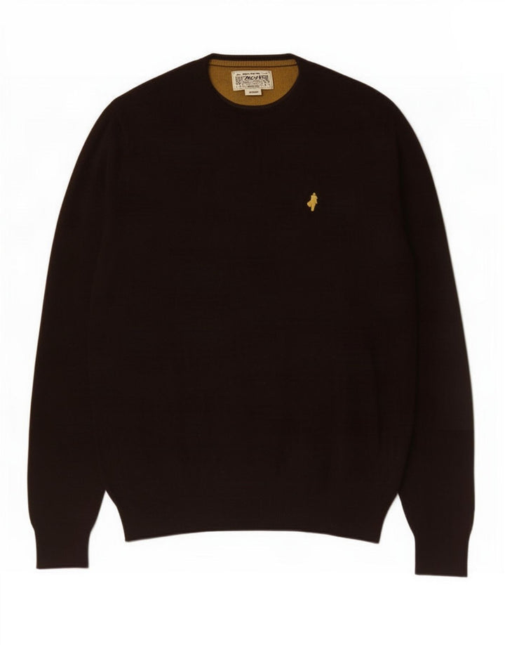 Marlboro Classics Maglione girocollo da uomo in lana marrone medio