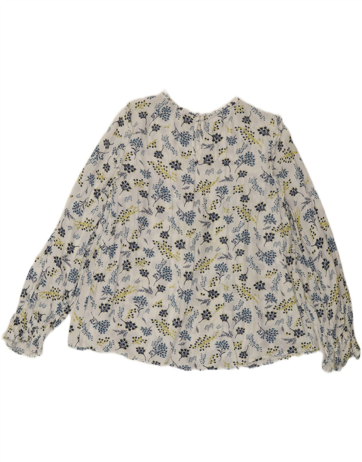 Camicetta a maniche lunghe da donna Marks & Spencer UK 14 Large White Floral