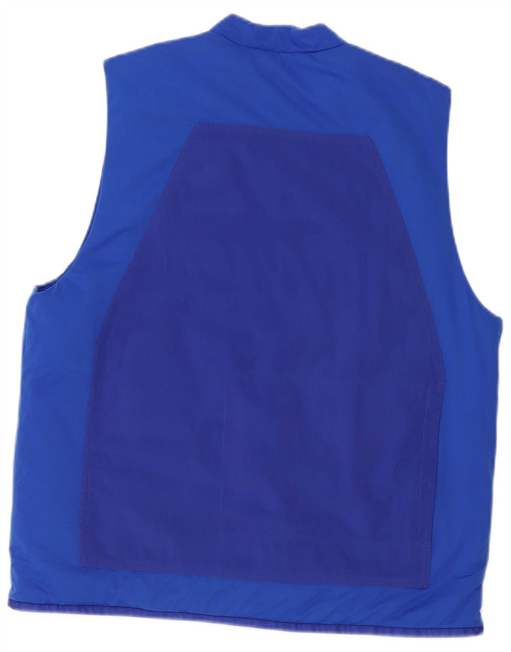 Gilet da uomo Adidas UK 38 blu medio color block in poliammide