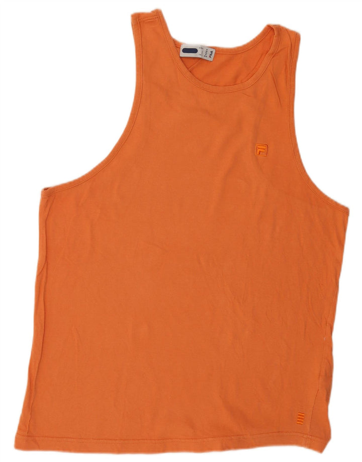 Canotta Fila Uomo IT 50 Cotone Arancione Medio