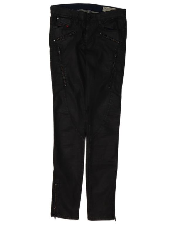 Pantaloni cargo skinny cerati Skinzee-xp da donna Diesel W27 L32 cotone nero
