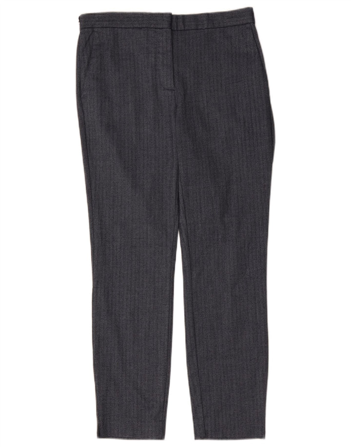 Pantaloni da abito slim da donna Zara medi W28 L27 blu navy a spina di pesce