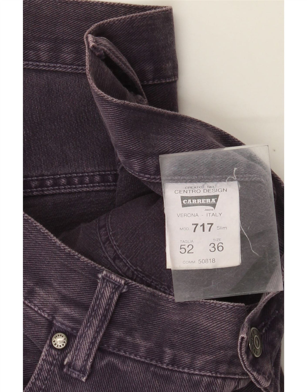 Jeans dritti da uomo Carrera W36 L29 cotone viola
