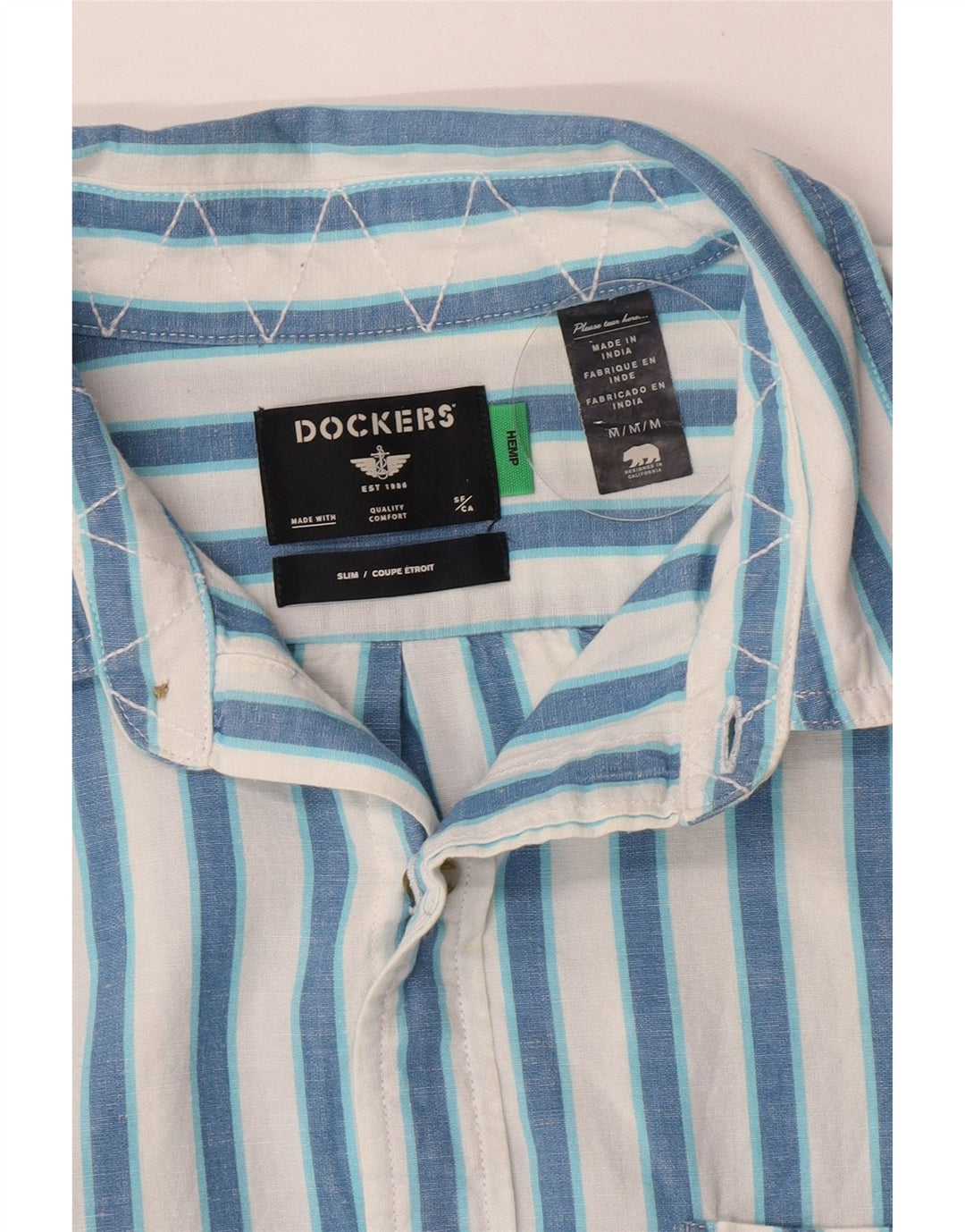 Camicia da uomo slim fit Dockers blu medio a righe