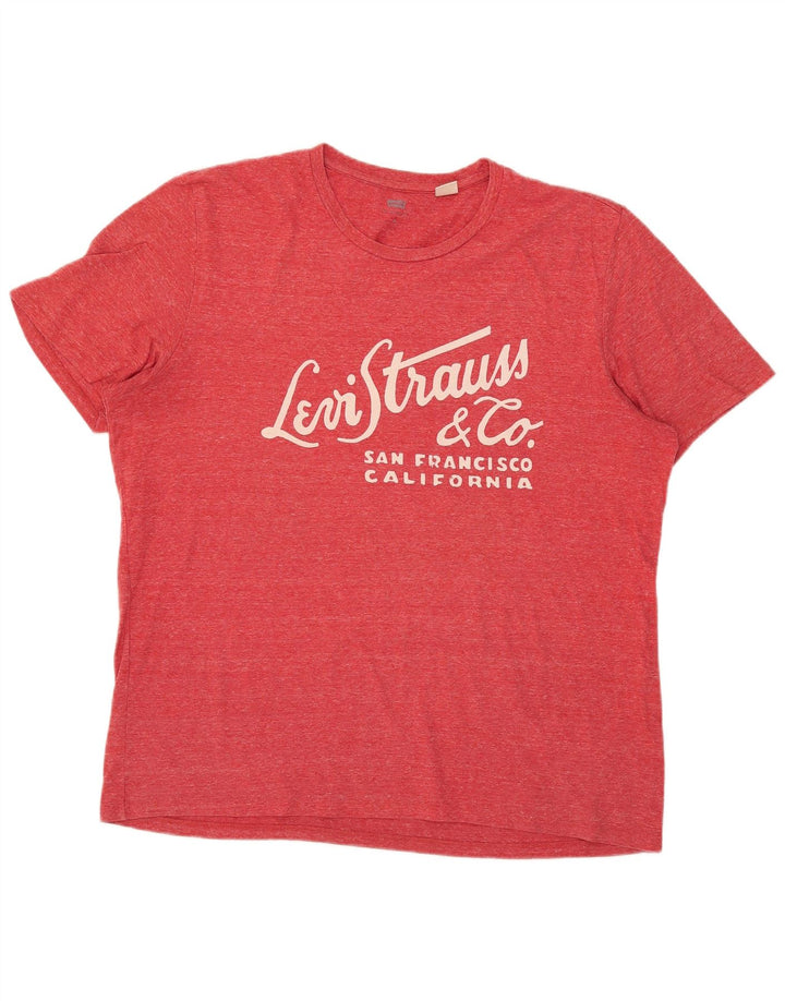 T-shirt grafica da uomo Levi's Top XL rossa chiazzata