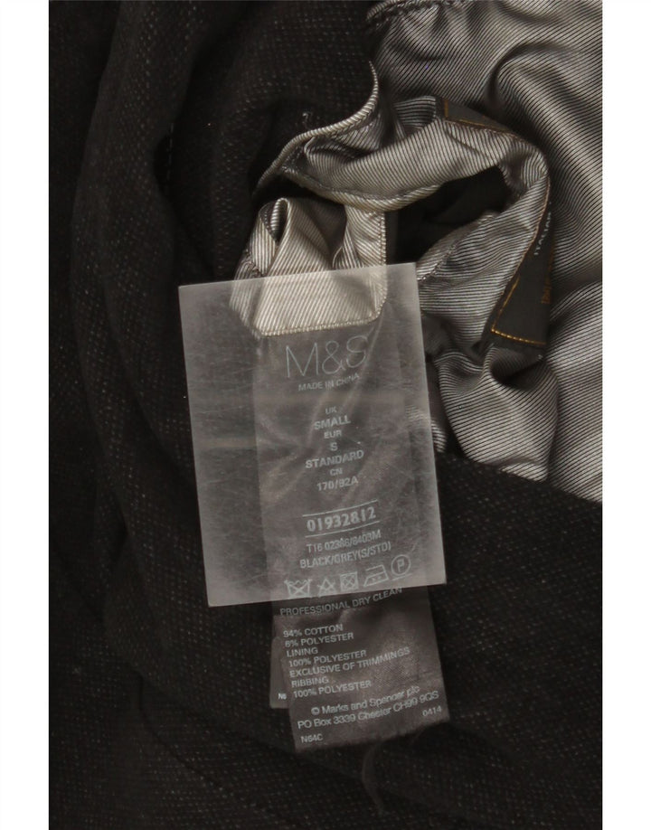 Giacca militare da uomo Marks & Spencer UK 36 piccola cotone nero
