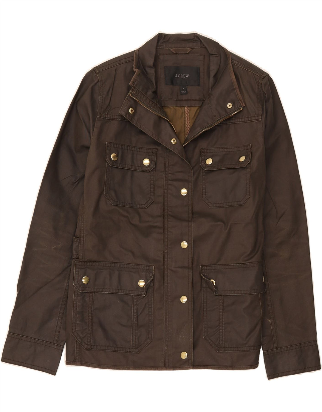 Giacca pratica da donna J. CREW UK 10 piccola in cotone marrone
