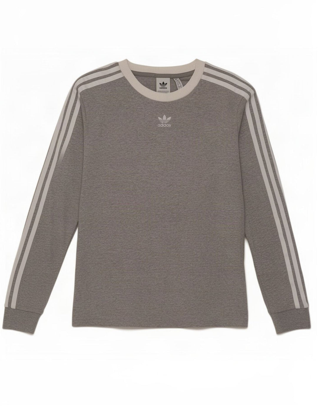Top Adidas da donna a manica lunga UK 10 piccolo in cotone grigio