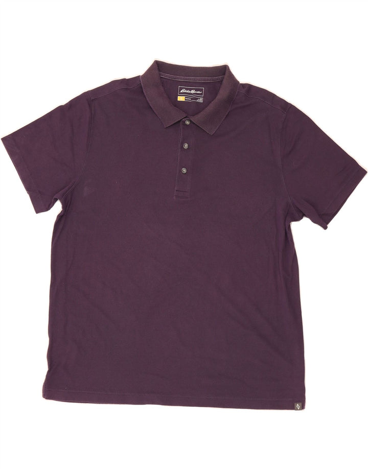 EDDIE BAUER Mens Polo Shirt XL Purple Cotton Vintage Eddie Bauer and Second-Hand Eddie Bauer from Messina Hembry 