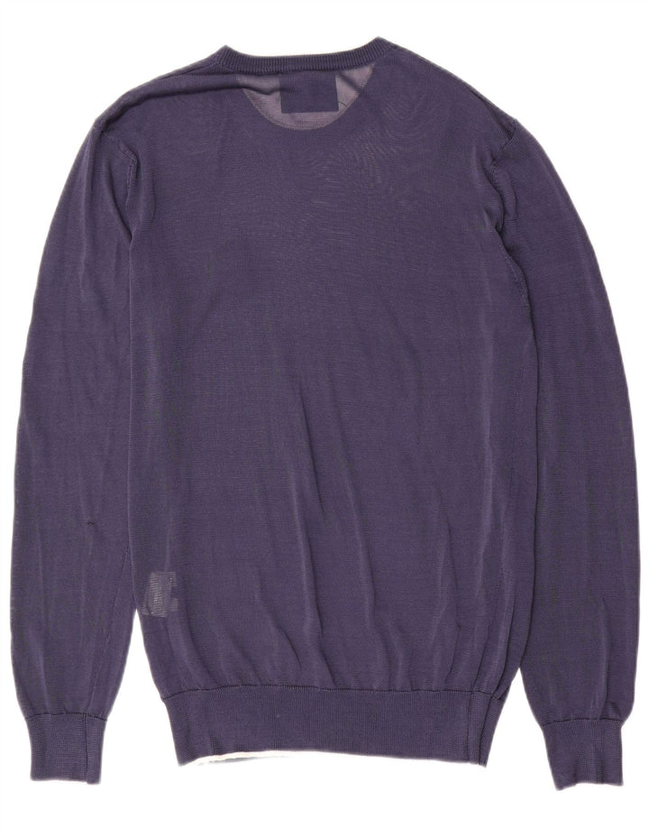 Dolce & Gabbana Uomo Maglione Girocollo Maglione Grande Seta Blu Navy