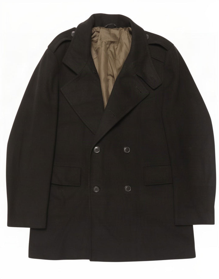 Cappotto doppiopetto militare da uomo Marks & Spencer UK 38 medio nero