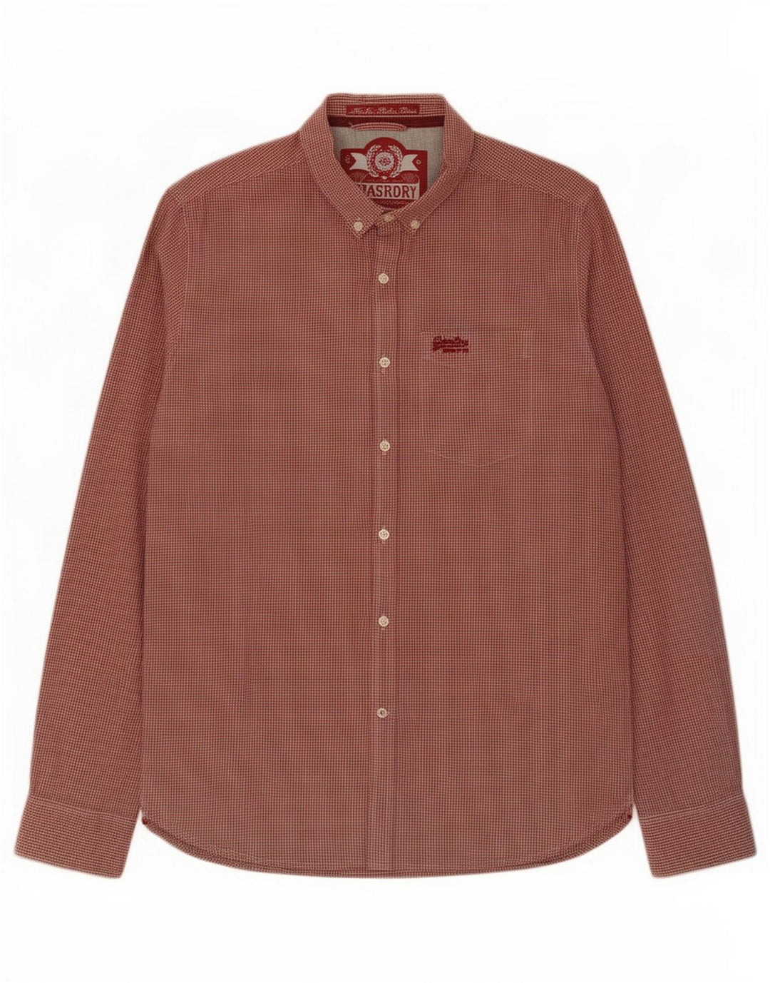 Camicia da uomo Superdry grande in cotone a quadretti rossi