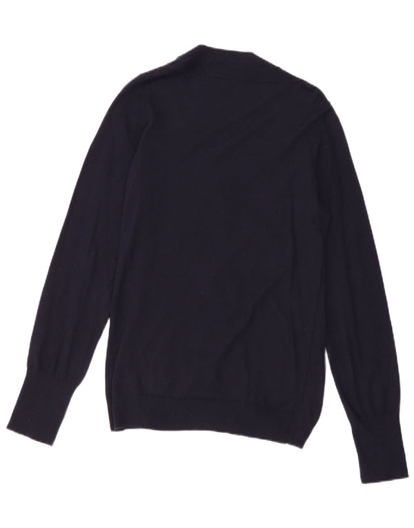 Maglione cardigan da donna con cravatta frontale Trussardi UK 14 medio cotone blu navy