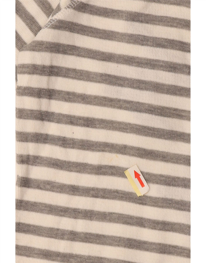 Top grafico da donna a maniche lunghe Superdry UK 10 piccolo cotone a righe grigie