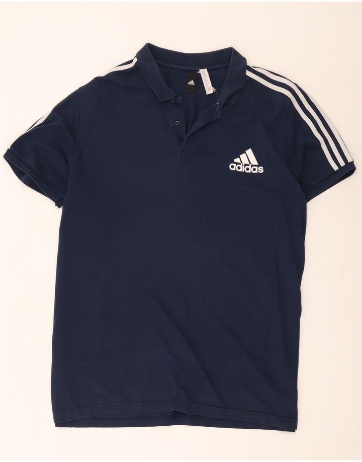 Polo Adidas da uomo grande in cotone blu navy
