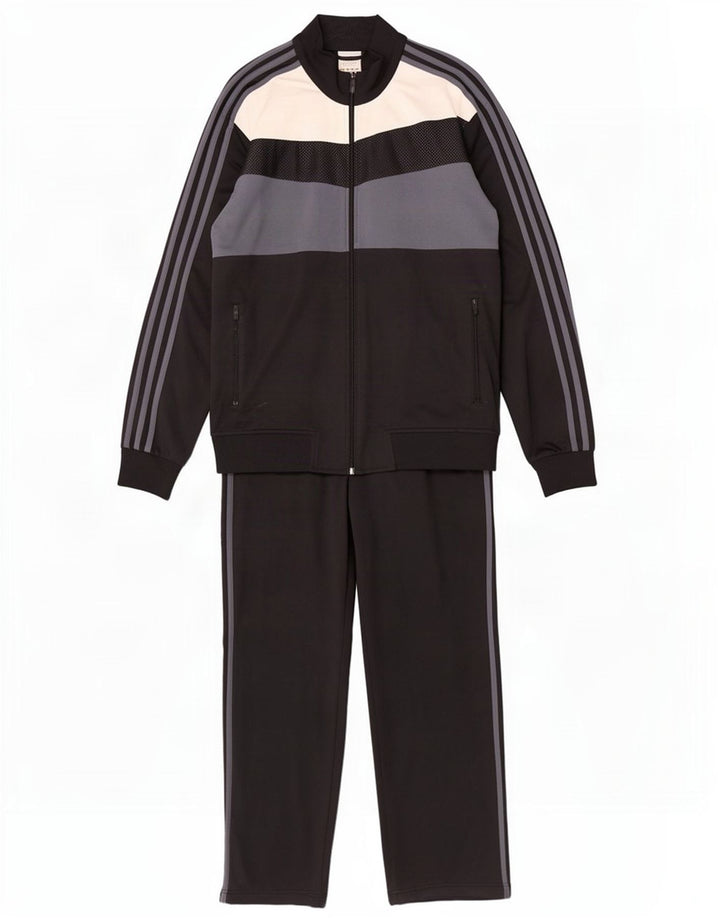 Tuta intera Adidas da uomo con grafica grande, poliestere color block nero