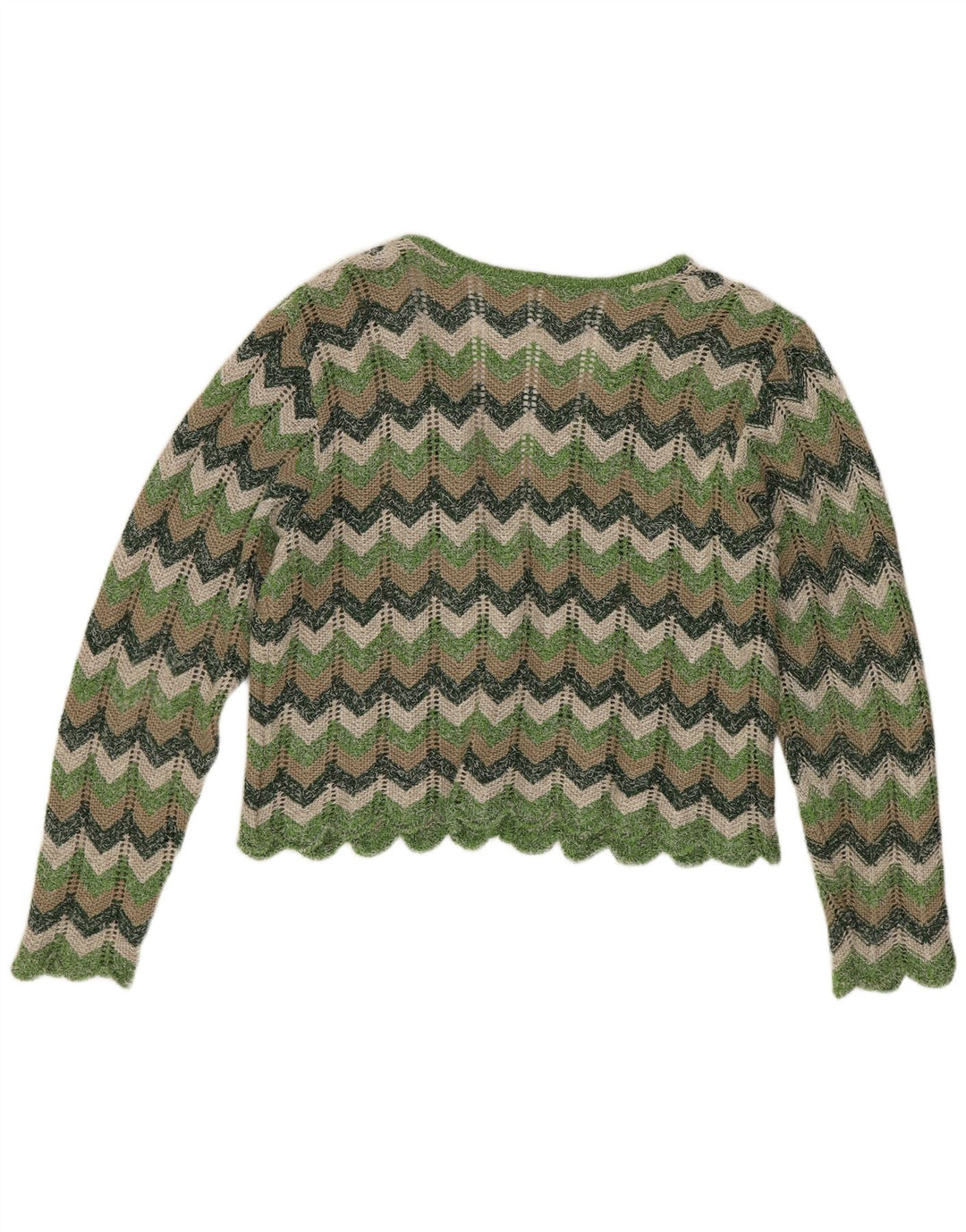Maglione cardigan corto da donna Steffner EU 40 Chevron verde medio