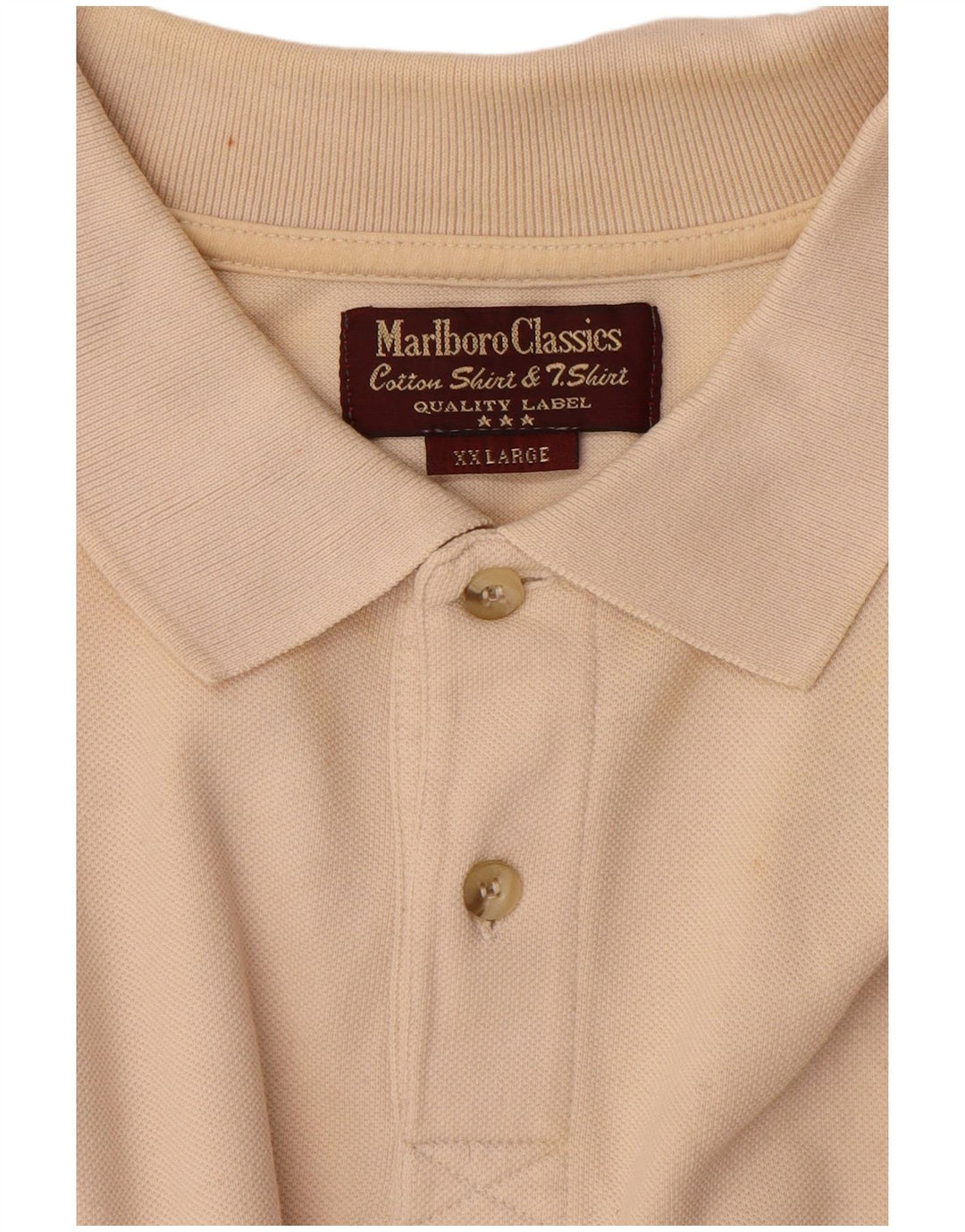 Polo da uomo MARLBORO CLASSICS 2XL in cotone beige