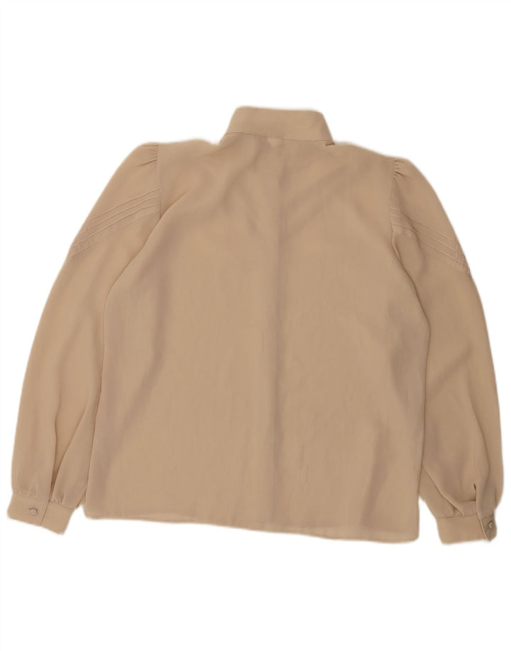 Camicetta camicia vintage da donna IT 42 Poliestere beige medio