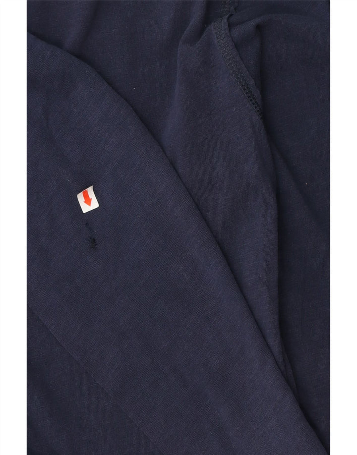 Top grafico da uomo Benetton a maniche lunghe in cotone blu navy medio