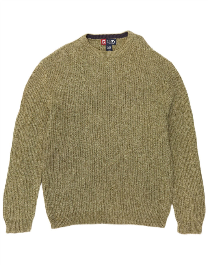 Chaps Uomo Maglione Girocollo Maglione Grande Cotone Maculato Verde