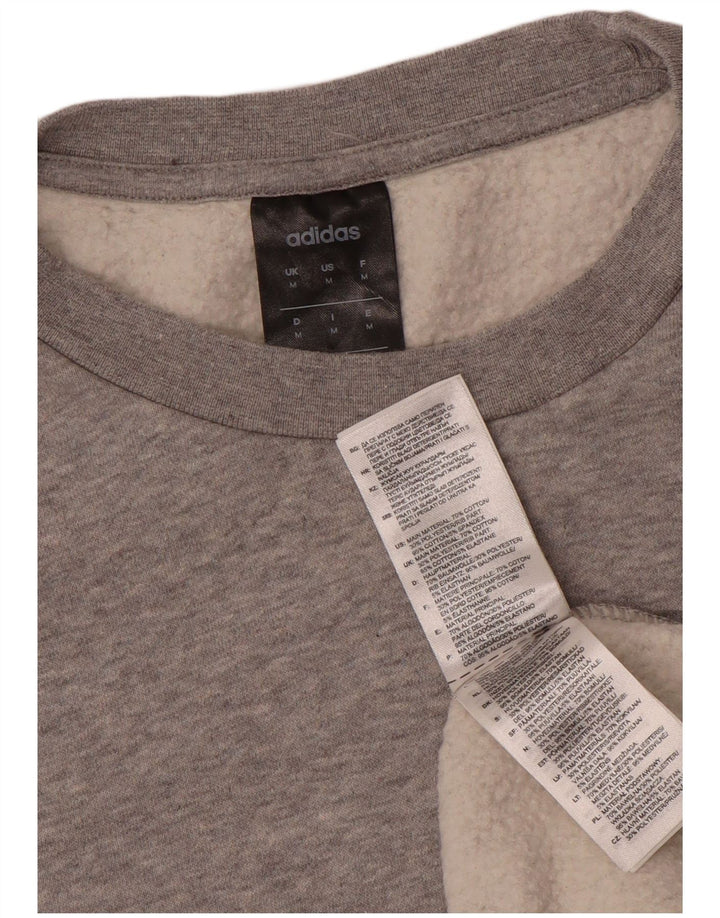 Felpa Adidas Uomo Maglione Cotone Grigio Medio