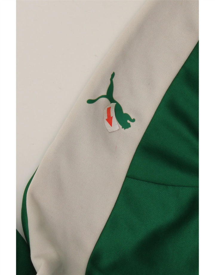Maglia da tuta da uomo Puma con zip e collo, XL, in poliestere color block verde