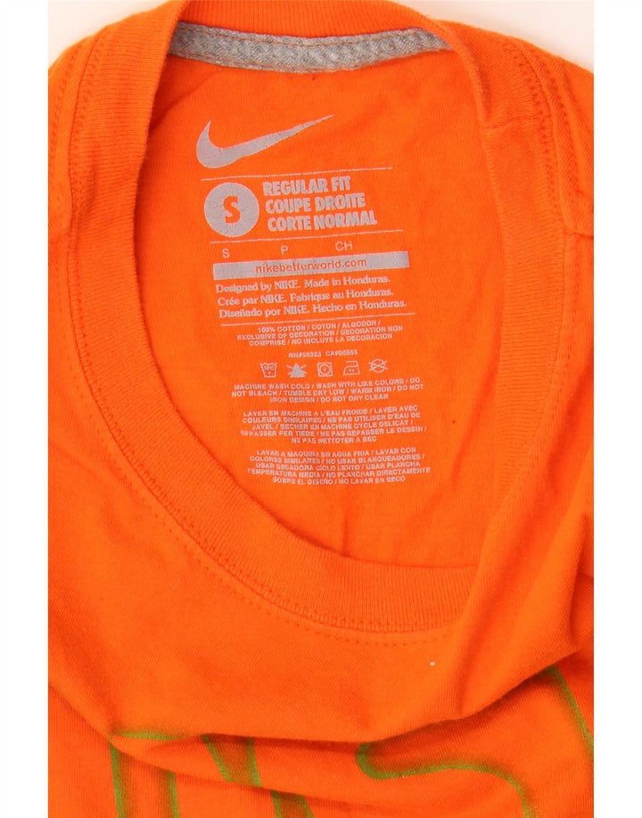 NIKE Mens Regular Fit Graphic T-Shirt Top Small Orange Cotton Vintage Nike and Second-Hand Nike from Messina Hembry 