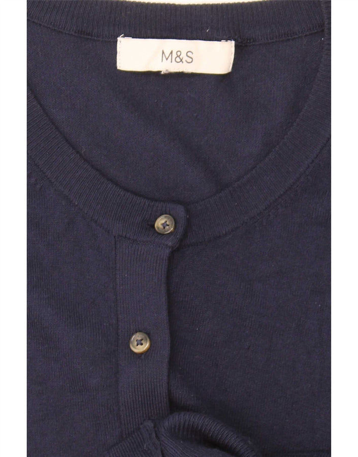 Maglione cardigan da donna Marks & Spencer UK 16 grande blu navy