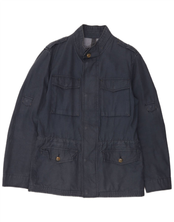 MASSIMO DUTTI Giacca militare da uomo UK 36 Small Blu Navy