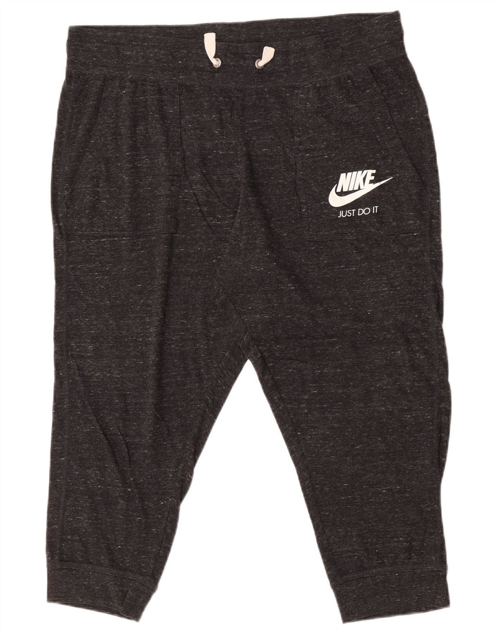 Pantaloni da tuta Nike Capri da donna, pantaloni da jogging, UK 16, grandi, neri screziati