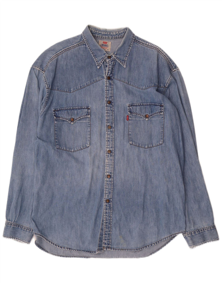 Camicia di jeans da uomo Levi's XL in cotone blu