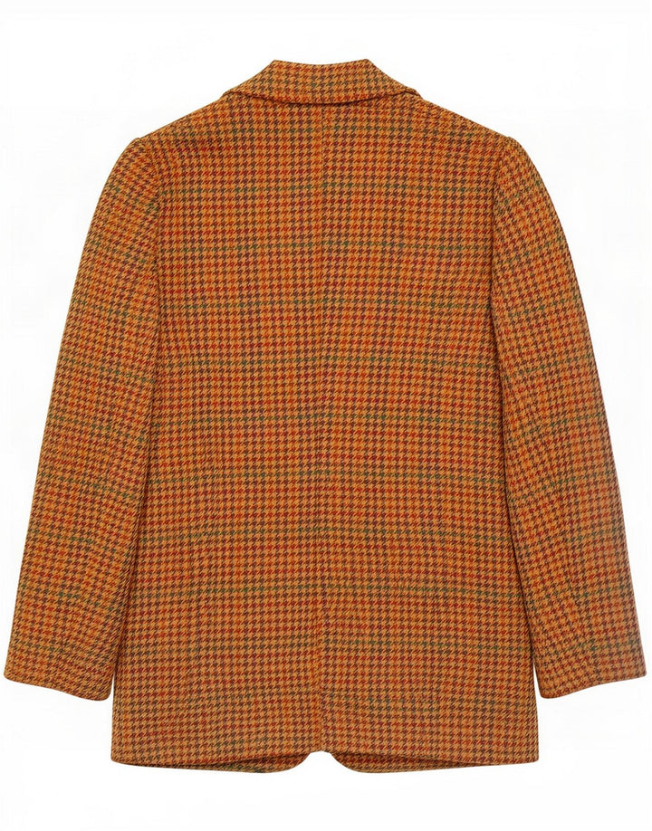 Giacca blazer vintage da donna a 2 bottoni IT 42 pied de poule marrone medio