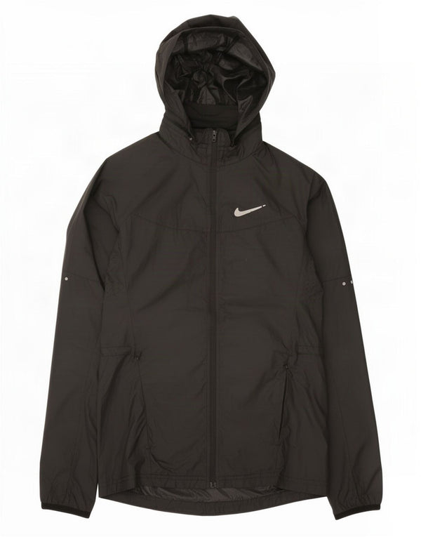 Giacca antipioggia con cappuccio da donna Nike UK 6 XS poliestere nero