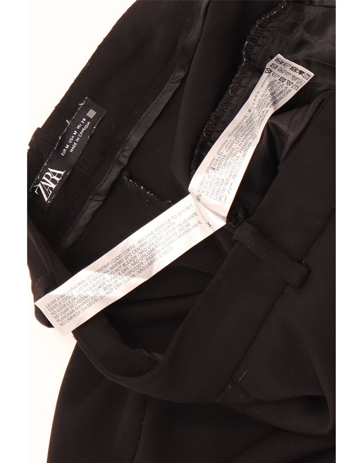 Pantaloni chino a gamba larga da donna Zara medi W28 L29 poliestere nero