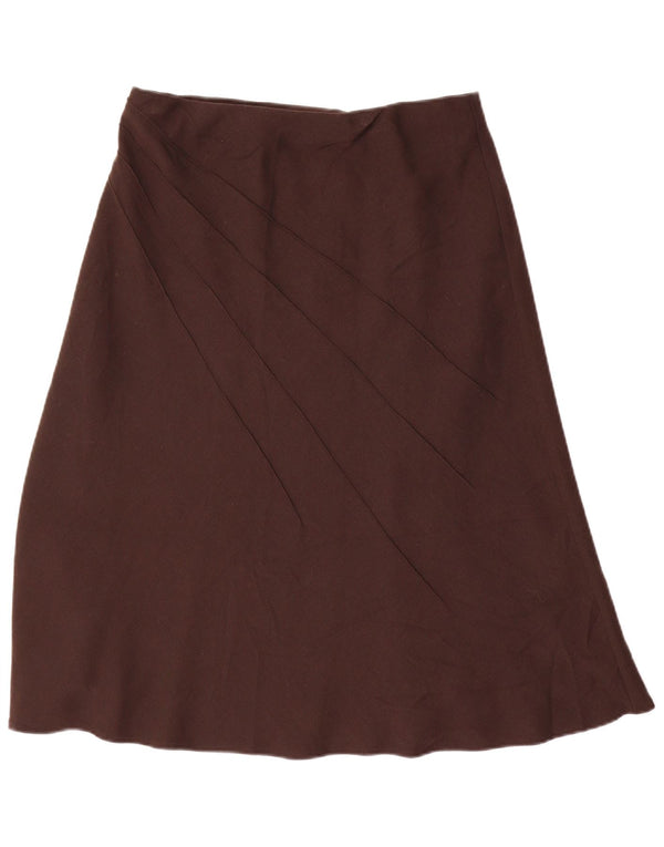 Gonna a trapezio da donna Marks & Spencer UK 16 Large W36 Marrone Poliestere