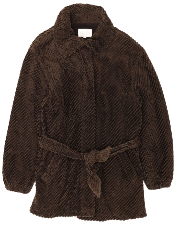 Cappotto in velluto a coste da donna Armani Jeans UK 14 Cotone marrone medio