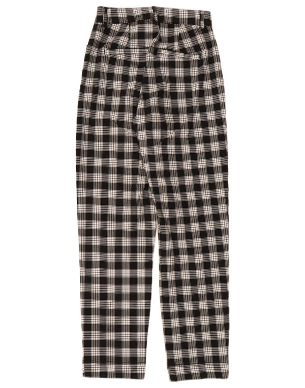 Pantaloni casual affusolati a vita alta Hollister da donna XS W24 L27 neri a quadri
