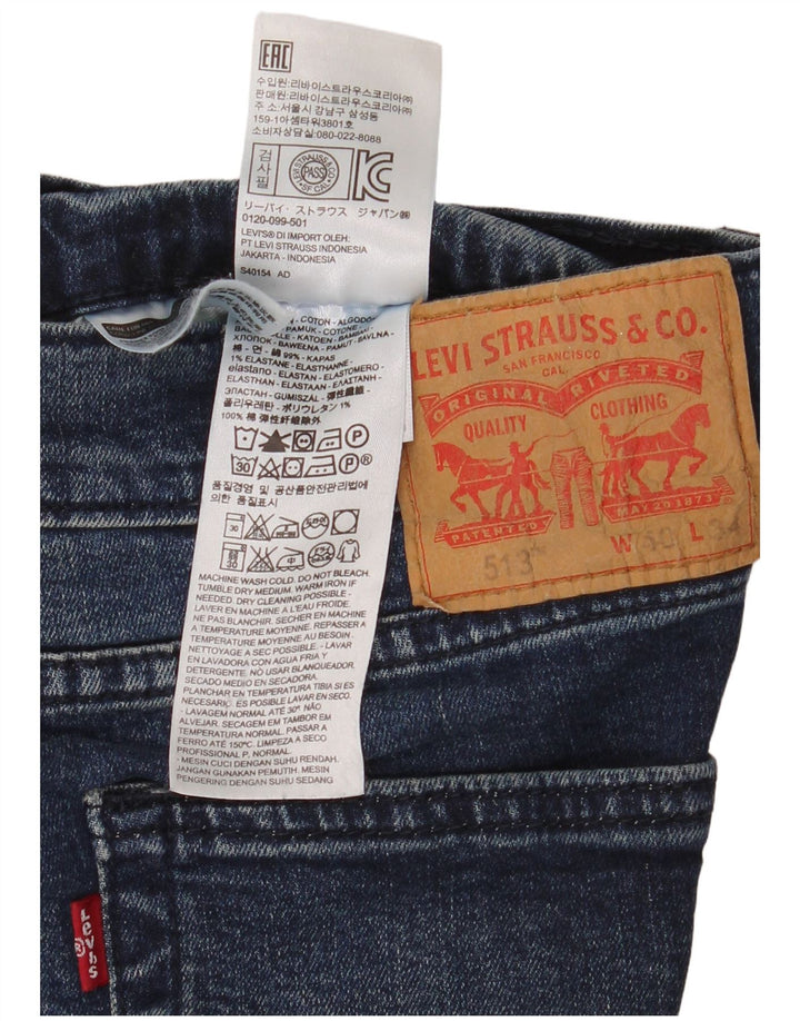Levi's Uomo 513 Slim Jeans dritti W40 L28 Cotone Blu