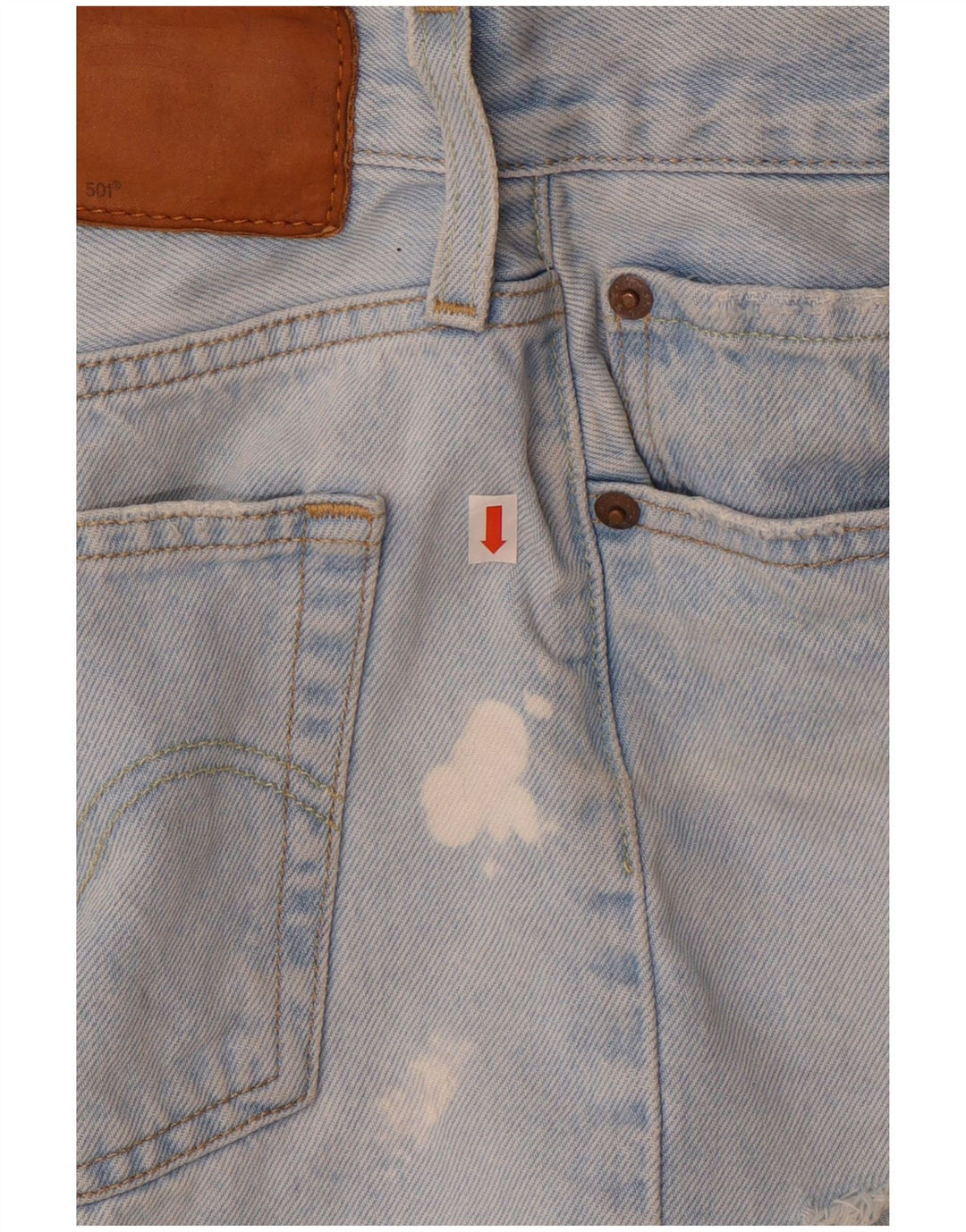 Pantaloncini di jeans Levi's 501 da donna W27 piccoli in cotone blu