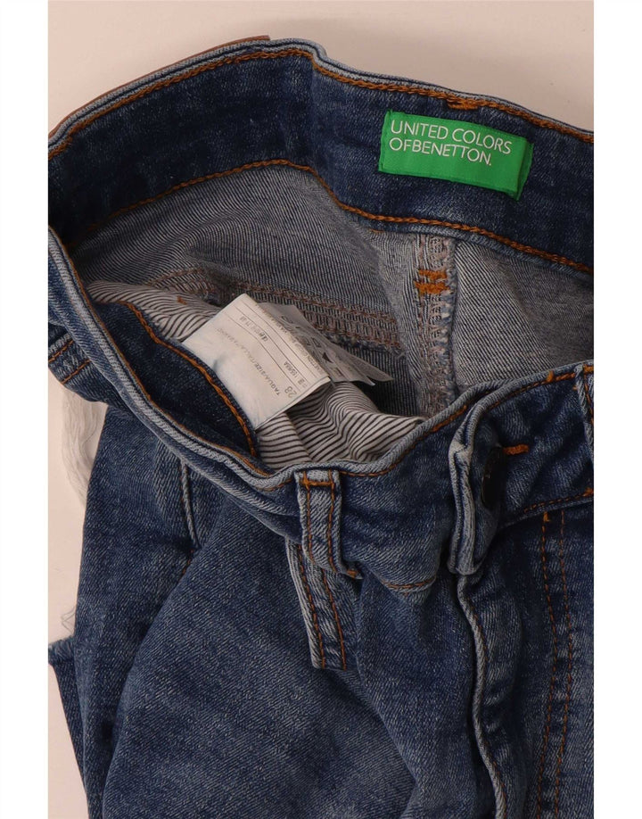 Jeans dritti da donna Benetton W28 L28 cotone blu