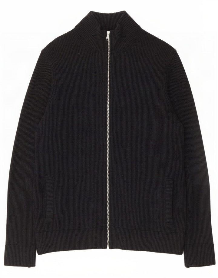 Maglione cardigan da uomo Marks & Spencer in lana nera media