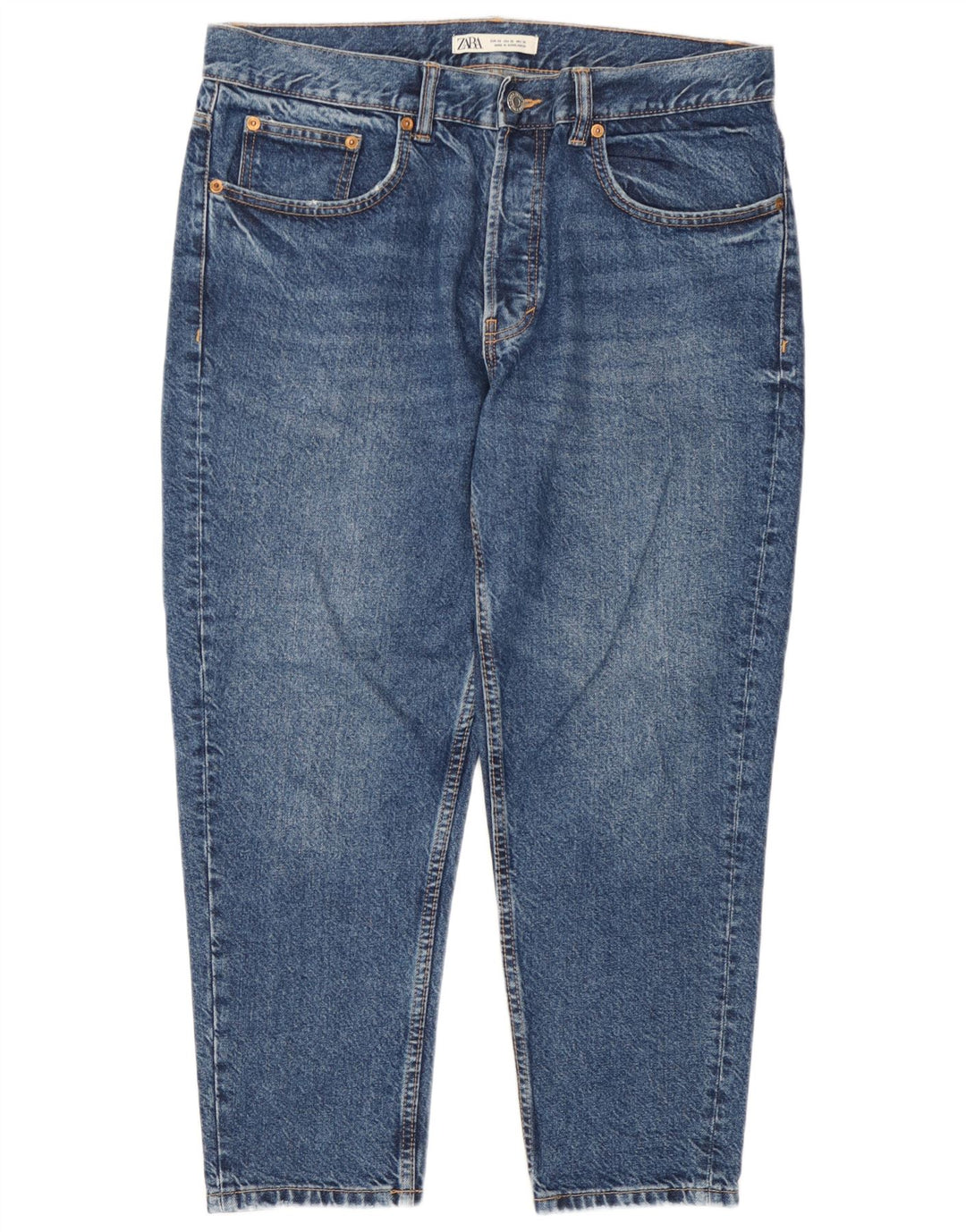 Jeans corti da uomo Zara EU 46 XL W36 L25 Blu
