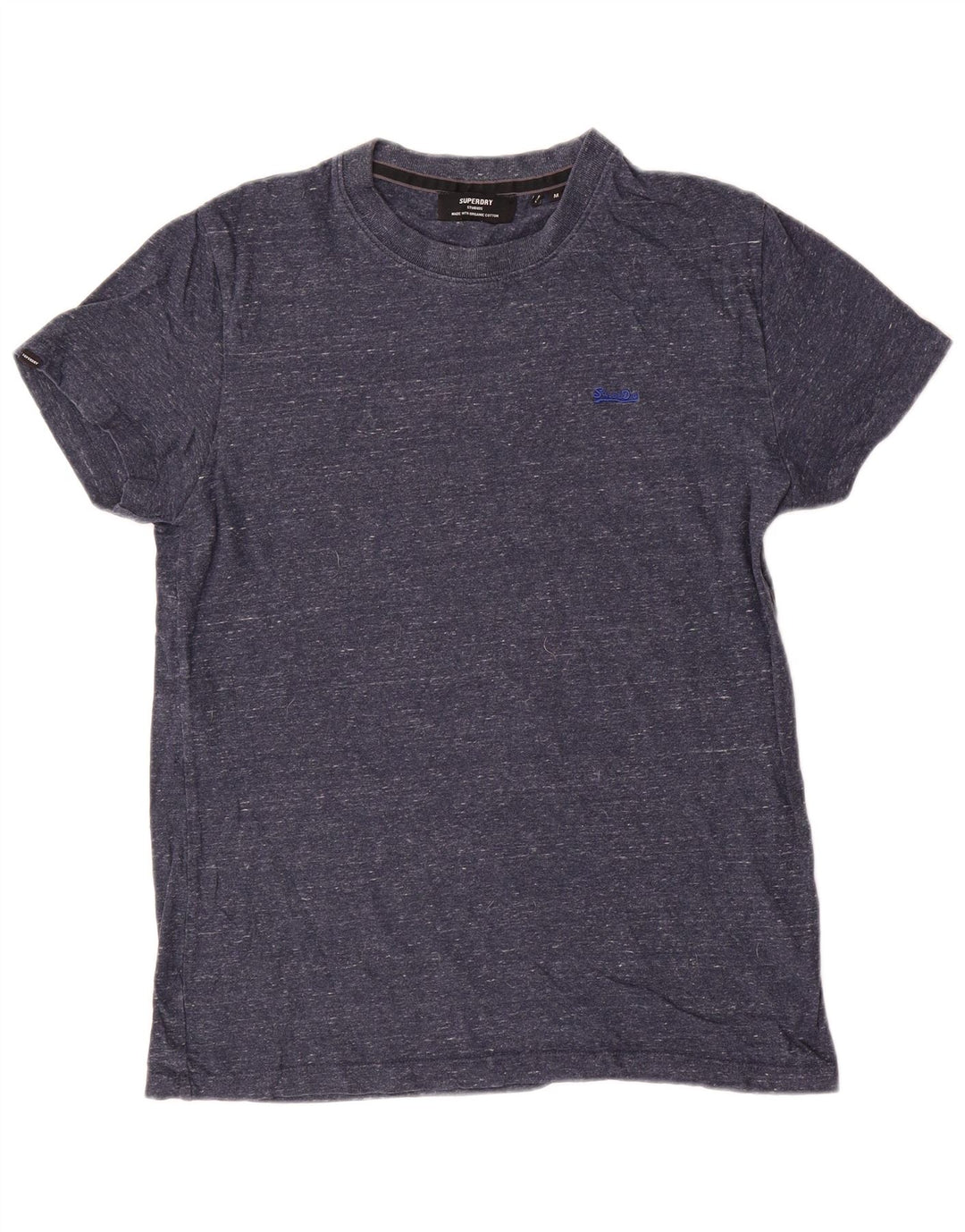 T-shirt da uomo Superdry Top in cotone chiazzato blu navy medio