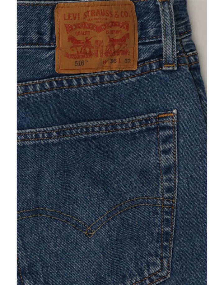 Levi's Uomo 516 Slim Jeans dritti W36 L32 Cotone Blu