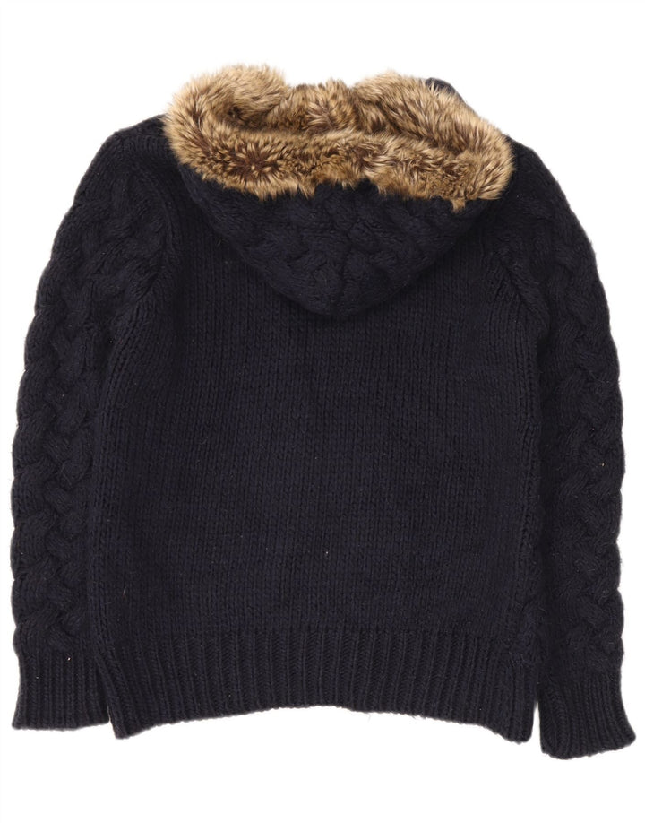 Maglione cardigan con cappuccio da uomo Zara grande blu navy