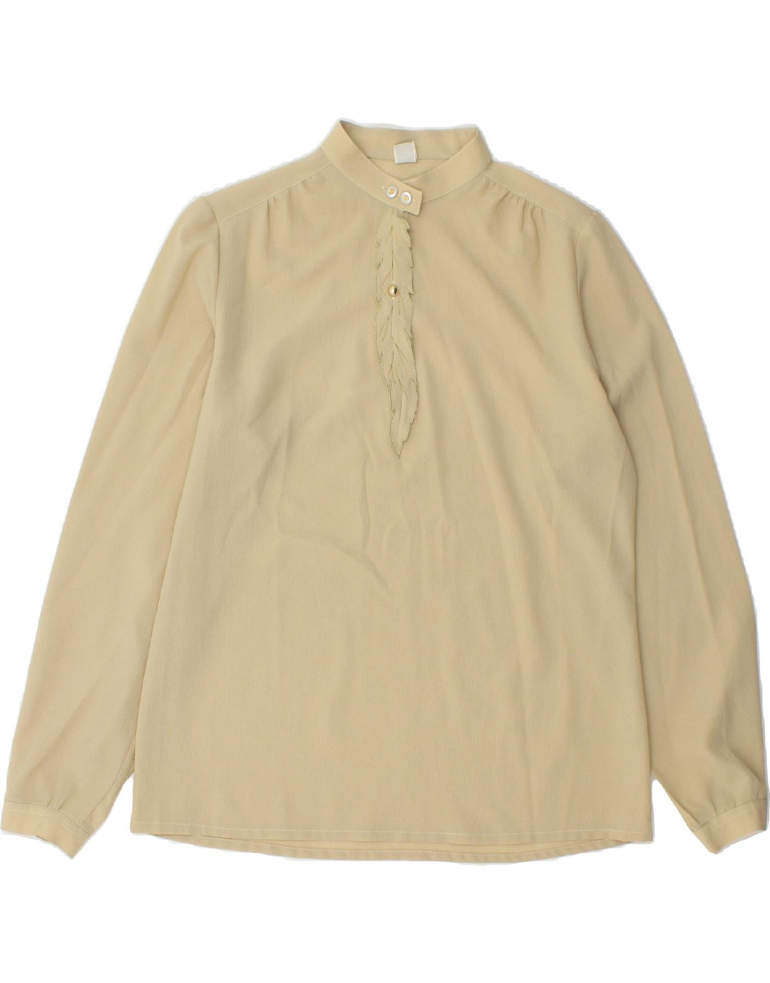 PRIMAVERA FIRENZE Womens Pullover Shirt Blouse UK 14 Large Beige Polyester Vintage Primavera Firenze and Second-Hand Primavera Firenze from Messina Hembry 