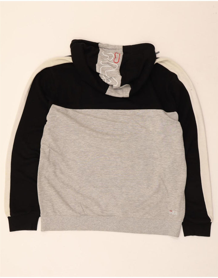 Felpa con cappuccio grafica da uomo Fila Large Grey Colourblock