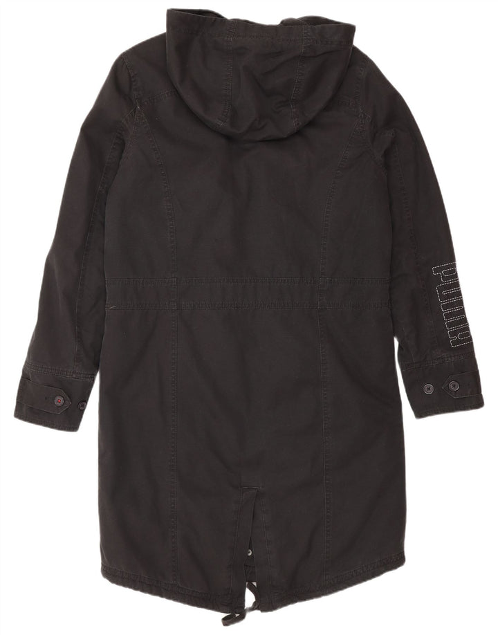 Giacca parka oversize con cappuccio PUMA da donna UK 10 piccola in cotone nero