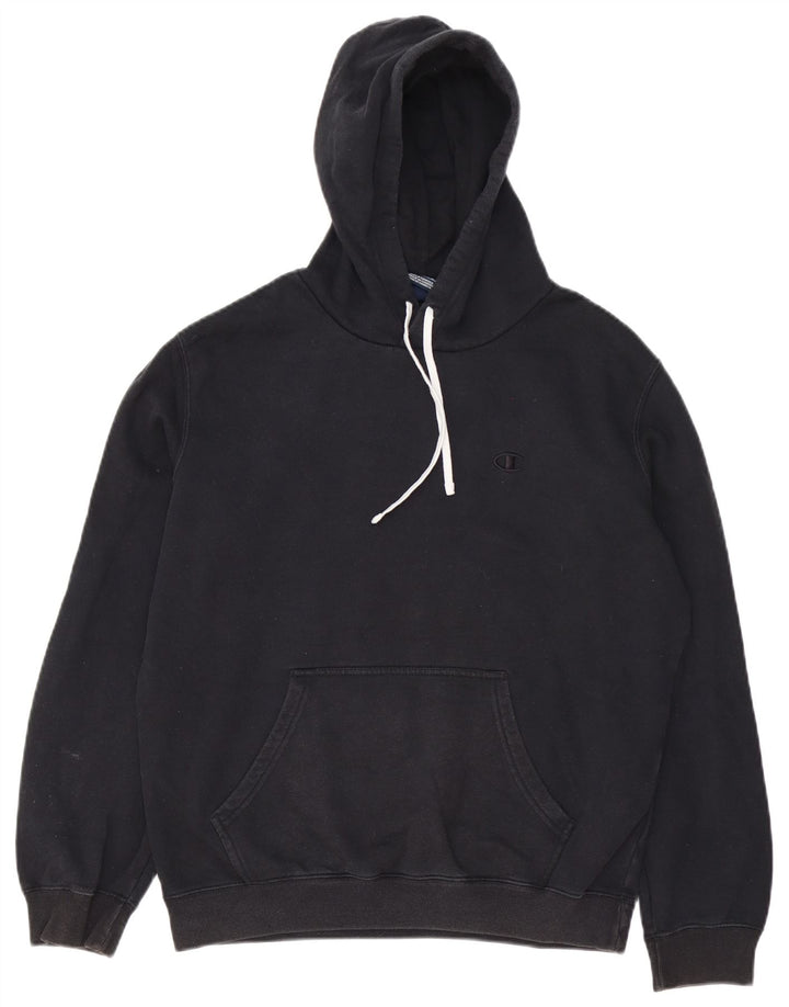 Maglione con cappuccio da uomo Champion grande in cotone nero
